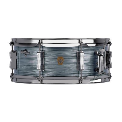 Tambor de bateria caixa cinza marmoreado com ferragens cromadas
