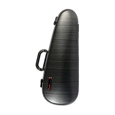 Estojo rígido preto para violino com alça e fechos laterais