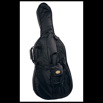 Estojo preto acolchoado para guitarra com bolso frontal e alça