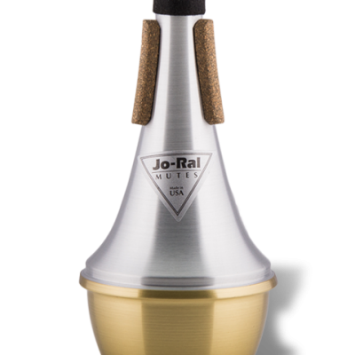 Mudo metálico para instrumento de sopro Jo-Ral com suporte de cortiça
