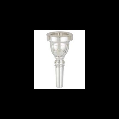 Bocal metálico prateado para instrumento musical