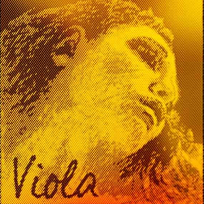 Rosto de mulher em estilo pontilhado laranja com a palavra 'Viola' escrita
