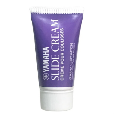 Tubo de creme Yamaha Slide Cream roxo e branco
