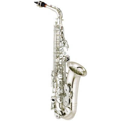 Saxofone tenor prata com boquilha preta