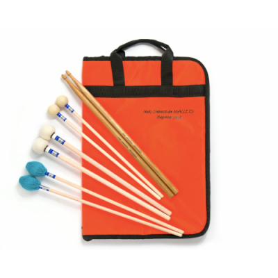 Conjunto de baquetas e mallets para bateria com bolsa laranja