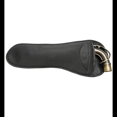 Suporte preto texturizado com bocal metálico curvado