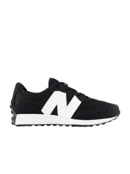 Sapatilha New Balance Preto Gs327 Cbw Tênis desportivo preto com detalhes brancos e sola branca