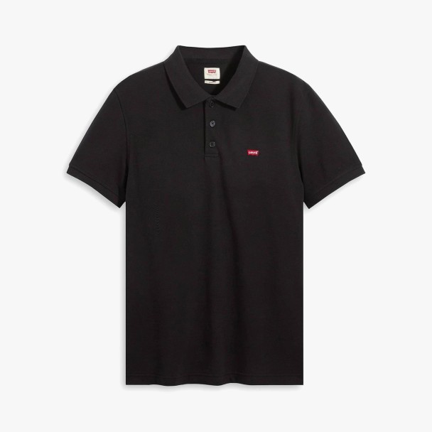 Polo Levi´s® New Housemark Azul de Manga Curta. Polo preta Levis com gola e botões