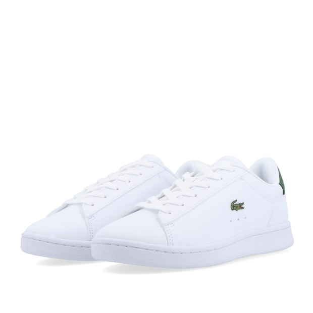 Sapatilha Lacoste Carnaby Set jr Ténis brancos Lacoste com logo de crocodilo verde