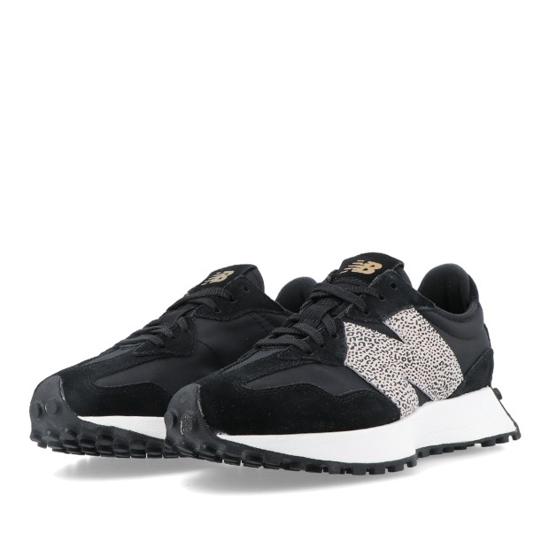 New Balance Sapatilha WS327 PH Ténis New Balance pretos com logótipo N padrão branco e preto