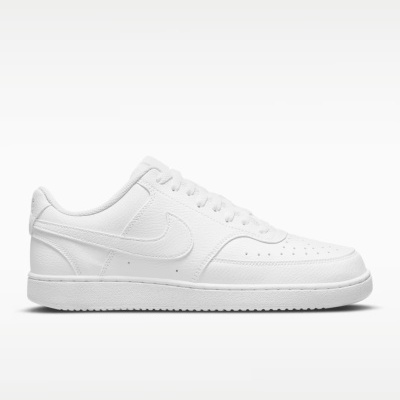 Ténis desportivo branco Nike em pele com logo Swoosh em relevo lateral