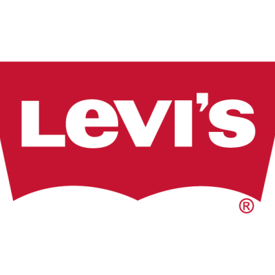 Logótipo da Levis em branco sobre fundo vermelho