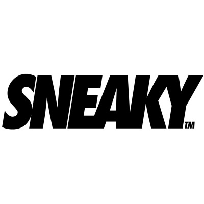 Texto preto SNEAKY em fundo branco