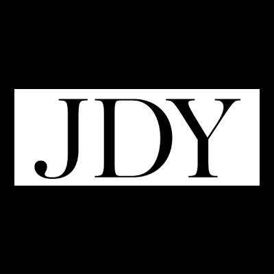 Logótipo preto da marca JDY em fundo branco
