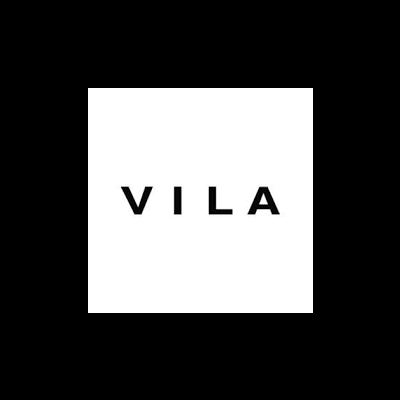 Logótipo da marca VILA em preto sobre fundo branco