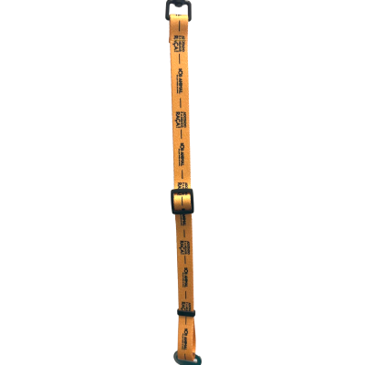 Cinta amarela ajustável com gancho preto e clip para cinto de segurança