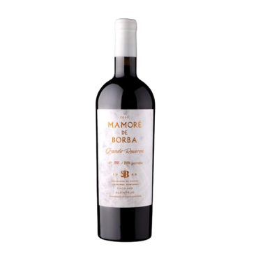 Garrafa de vinho tinto Mamoré de Borba Grande Reserva 2016 com rótulo branco