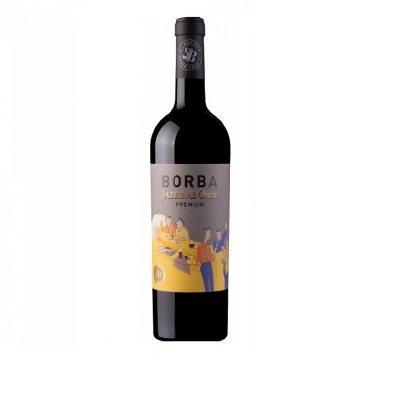 Garrafa de vinho escura com rótulo BORBA Jazz às Onze PREMIUM
