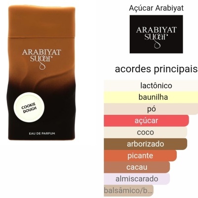 Frasco de perfume ARABIYAT sugar com design em gradiente laranja e preto.