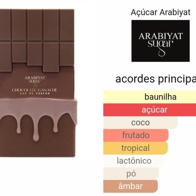 Frasco de perfume em forma de tablete de chocolate castanho com texto dourado