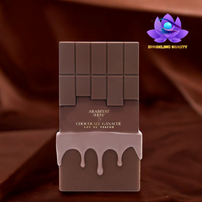 Embalagem de perfume em forma de barra de chocolate com efeito de derretimento.