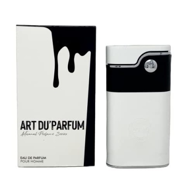 Frasco e caixa de perfume ART DU'PARFUM preto e branco