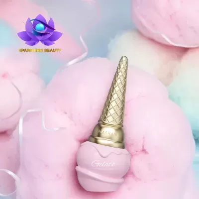 Frasco de verniz para unhas em forma de gelado em algodão doce