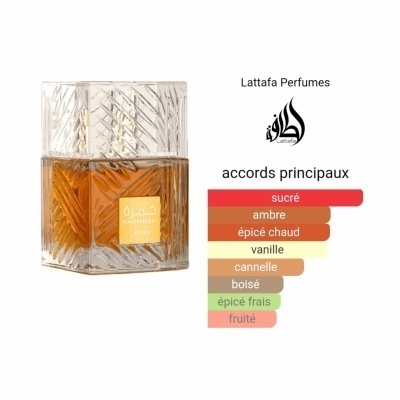 Frasco de perfume Lattafa Âmbar em vidro texturizado com rótulo amarelo