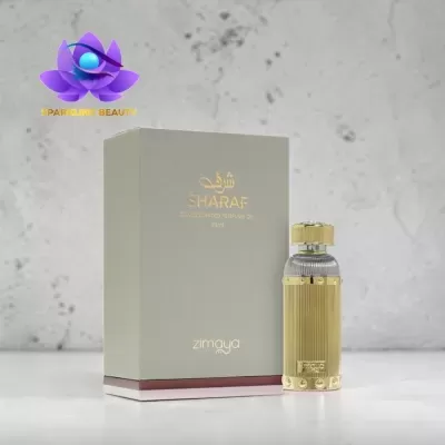 Frasco de óleo de perfume SHARAF com caixa cinza e dourada
