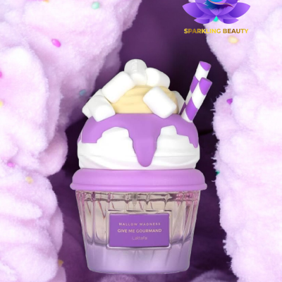 Frasco de perfume com tampa decorada estilo doce e algodão cor-de-rosa