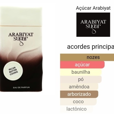 Frasco de perfume Arabiyat Sugar em vidro degradê branco para castanho