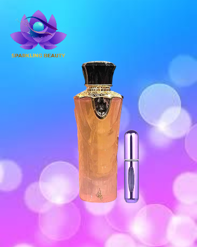 Frascos de perfumes dourado e prateado com logotipo e texto Sparkling Beauty