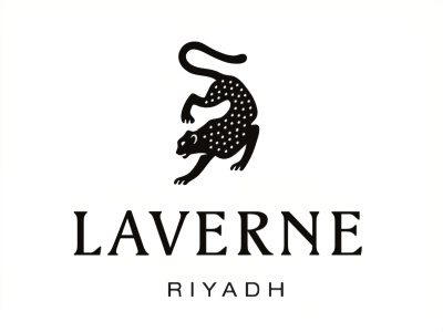 Logótipo com um pantera preta e texto LAVERNE RIYADH