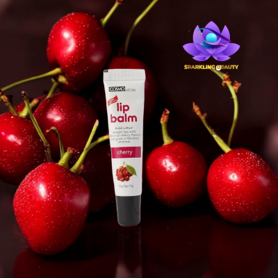 Bálsamo labial COSMO soft lips sabor cherry entre cerejas vermelhas