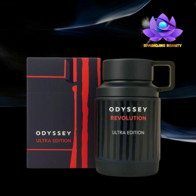 Frasco preto fosco ODYSSEY REVOLUTION ULTRA EDITION com caixa preta e vermelha