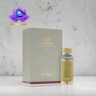 Frasco de óleo de perfume SHARAF com caixa cinza e dourada