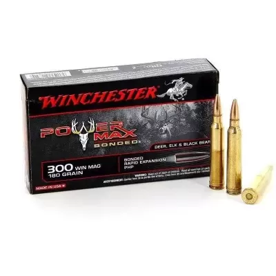 Embalagem de munições Winchester Power Max Bonded calibre 300 WIN MAG com balas