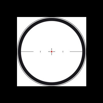 Mira telescópica circular com ponto vermelho central