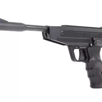 Pistola de ar comprimido preta DIANA LP 8 MAGNUM com mira vermelha e empunhadura anatómica