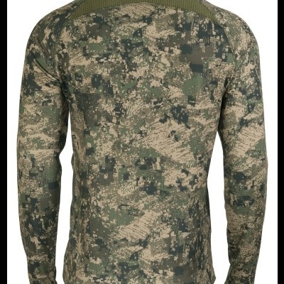 Camisola de manga comprida camuflada digital verde e castanha