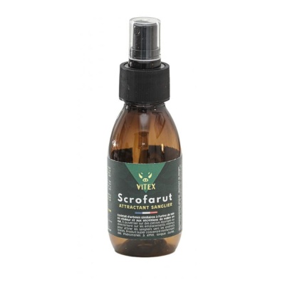 Garrafa de spray com tampa preta e rótulo verde com texto amarelo