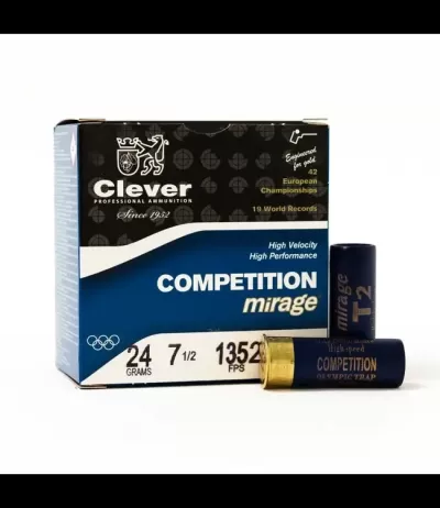 Caixa de munição Clever com duas cápsulas de escopeta azuis