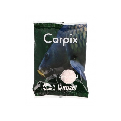 Pacote de isco Carpix Sensas com imagem de peixe e texto branco