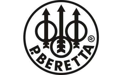 Logótipo P. BERETTA em preto e branco com três flechas verticais
