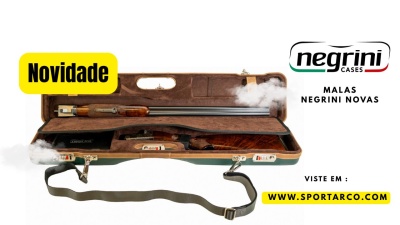 Estojo rígido verde com interior de veludo castanho para carabina desmontada