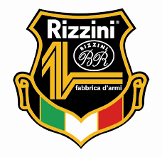 Logotipo da Rizzini em forma de escudo com cores preto, amarelo e bandeira italiana.