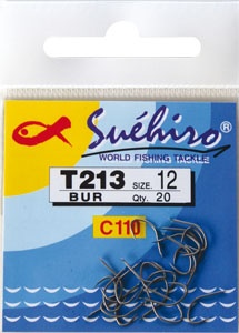 Cartão com anzóis de pesca Suéhiro T213 tamanho 12