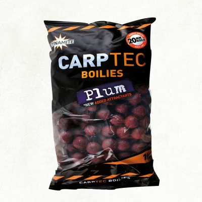 Saco preto com bolinhas cor ameixa de isco de pesca Carp Tec Boilies