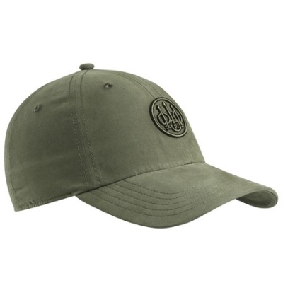 Boné verde-oliva com logotipo bordado frontal