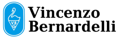 Logótipo com um cisne azul e branco e texto Vincenzo Bernardelli
